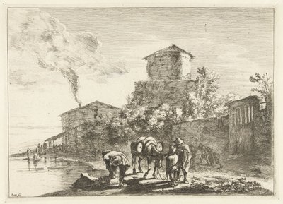 Men and a Mule Near the Via Appia by Jan Both