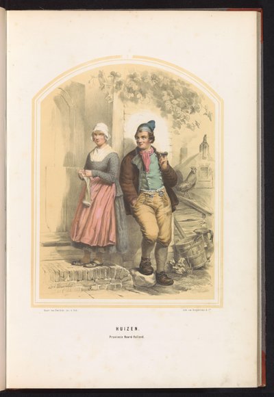 Costume of Huizen in North Holland, 1857 by Jan Braet von Uberfeldt