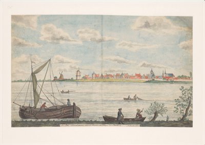 The City of Schoonhoven on the River Rhine in Holland by Jan Brandes