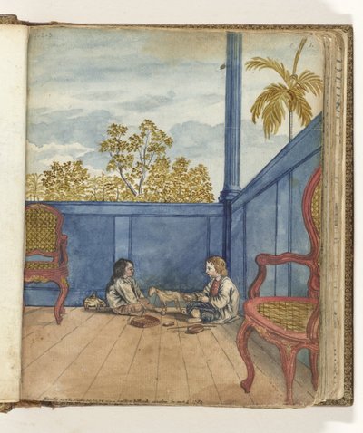 Gallery with Son Jantje and Bietja, an Enslaved Girl by Jan Brandes