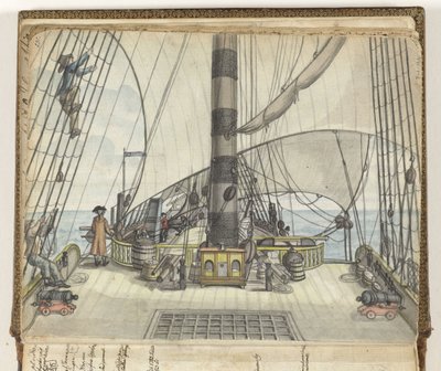 The Deck of a Dutch East Company Ship by Jan Brandes