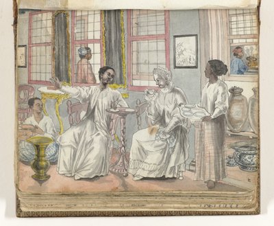 Tea Visit in a European House in Batavia by Jan Brandes