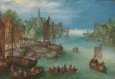 View of a City along a River by Jan Brueghel (I) (attributed to)