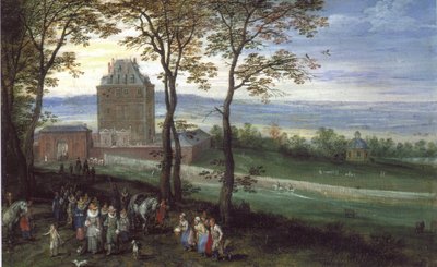 Archduke Albrecht and Isabella before Castle Mariemont by Jan Brueghel the Elder