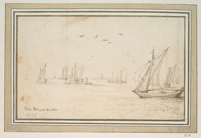 Sailboats, A City in the Distance by Jan Brueghel the Elder