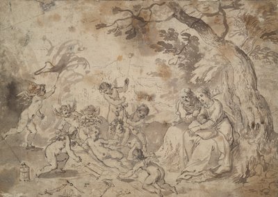 The Virgin Mary and St. Joseph and the Christ Child, St. John, and Angels Playing with the Instruments of Passion by Jan Brueghel the Elder