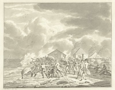 The Flooding of the Diemerzeedijk near Amsterdam, 1776 by Jan Bulthuis (signed by artist)