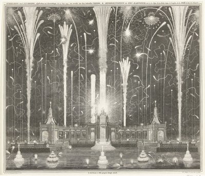 Fireworks in The Hague for the Peace of Aachen, 1749 by Jan Caspar Philips