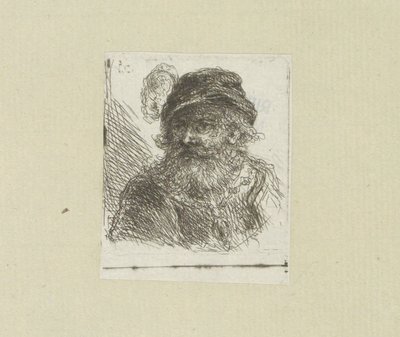Bearded Man with Plumed Hat by Jan Chalon