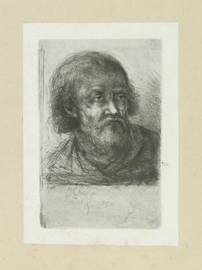 Bearded Man, Facing Right by Jan Chalon