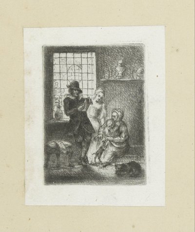 Interior with a Family (series title: The Compleat Work of Etchings by John Chalon) by Jan Chalon