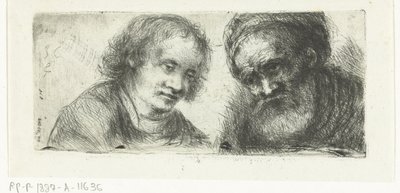 Young and Old Man by Jan Chalon