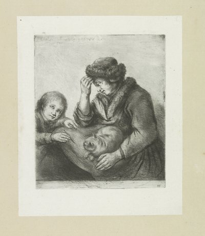 Mother with Child and Cat by Jan Chalon