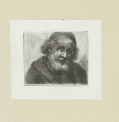 Old Man with Beard (The Compleat Work of Etchings by John Chalon) by Jan Chalon