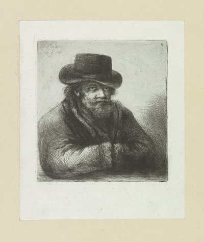 Old man with beard and hat by Jan Chalon