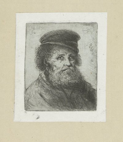 Old Man with Beard and Cap by Jan Chalon