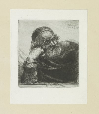 Old Man Leaning on His Right Arm by Jan Chalon