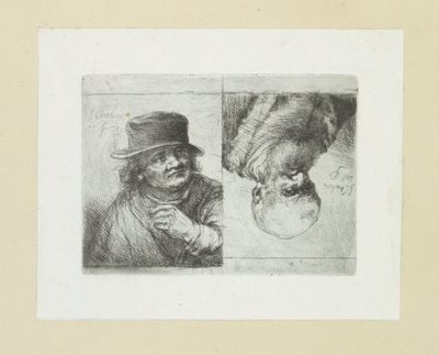 Two Male Portraits (The Compleat Work of Etchings by John Chalon) by Jan Chalon