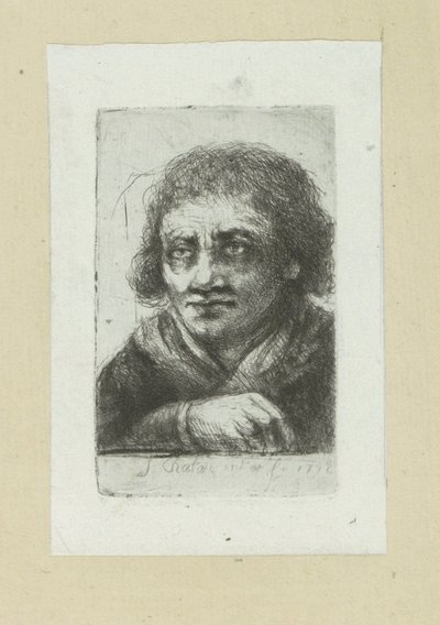 Adult Man, His Right Hand Visible (series title: The Compleat Work of Etchings by John Chalon) by Jan Chalon