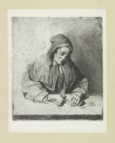 Woman Counting Money by Jan Chalon