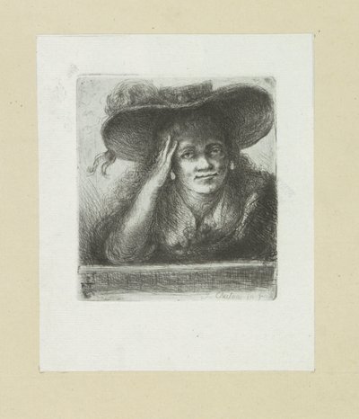 Woman with Round Hat by Jan Chalon