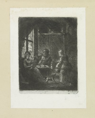 Living room with couple by Jan Chalon