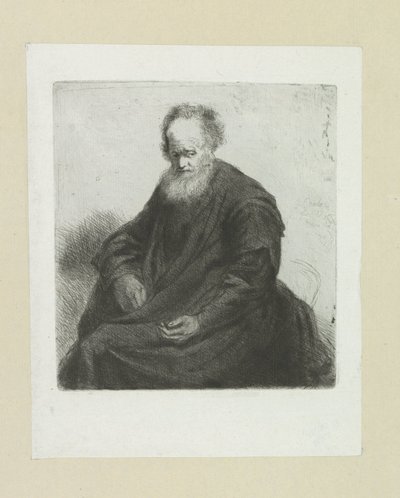 Seated Old Man with Long Cloak by Jan Chalon