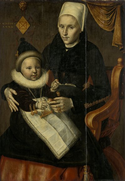 Mother and Child in Noord-Holland Costume by Jan Claesz. (attributed to)