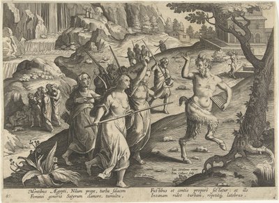 Women Chasing Away a Satyr by Jan Collaert (II)