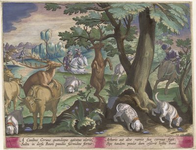 Deer Hunt with Dogs (Hunting Scenes) by Jan Collaert