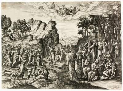 Moses Striking the Rock by Jan Collaert I