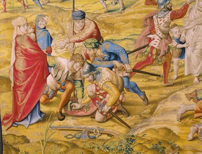 Flemish tapestry. Series The conquest of Tunis: Take of Tunis. Cartoonist Jan Cornelisz Vermeyen. Atelier Willem de Pannemaker, Brussels. Ca 1545. (detail) by Jan Cornelisz Vermeyen