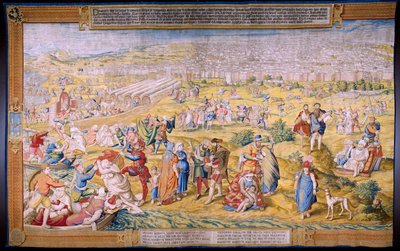 Flemish Tapestry. Series The Conquest of Tunis: The Plunder of Tunis. Cartoonist Jan Cornelisz Vermeyen. Atelier Willem de Pannemaker, Brussels. Ca 1545 by Jan Cornelisz Vermeyen
