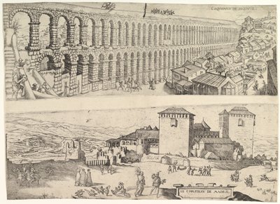 The Aqueduct at Segovia and The Castle of Madrid by Jan Cornelisz Vermeyen