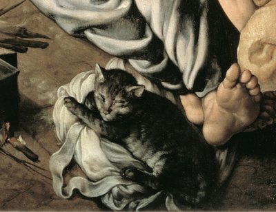 The Holy Family around a Fire (detail) by Jan Cornelisz Vermeyen