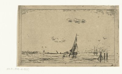River View with Sailing Ship by Jan Daniël Cornelis Carel Willem baron de Constant Rebecque