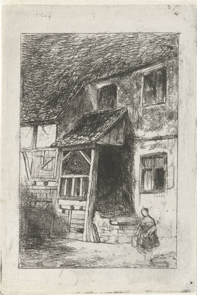 Facade of a House with a Covered Entrance by Jan Diederikus Kruseman