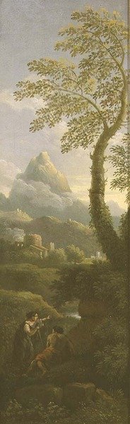 Figures in a classical landscape by Jan Frans van Bloemen
