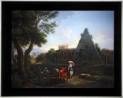 Set of Four Capriccio; (3) Pyramid of Cestius by Jan Frans van (1662 1749) Bloemen