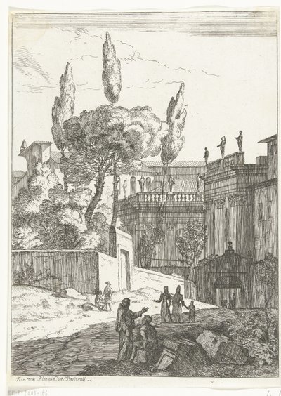 Italianate Landscape with Antique Buildings and Figures by Jan Frans van Bloemen