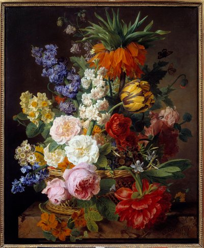 Flowers in a Basket by Jan Frans van Dael