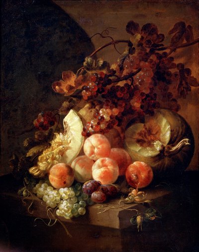 Still Life with Peaches by Jan Frans van Son