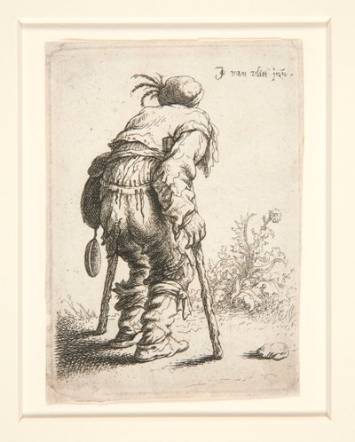 A Beggar with Two Crutches by Jan Georg van Vliet