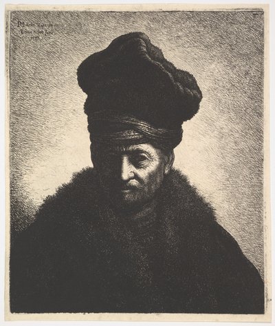 Portrait of a Man, after Rembrandt by Jan Georg van Vliet