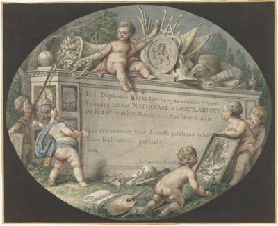Design for an Admission Ticket for the National Art Cabinet at Huis ten Bosch by Jan Gerard Waldorp (possibly)