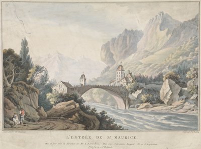 View of the Bridge at Saint Maurice in Switzerland by Jan Gerard Waldorp