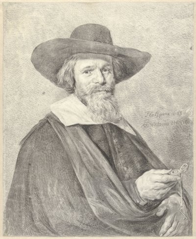 Portrait of a Man with a Watch in His Right Hand by Jan Gerard Waldorp