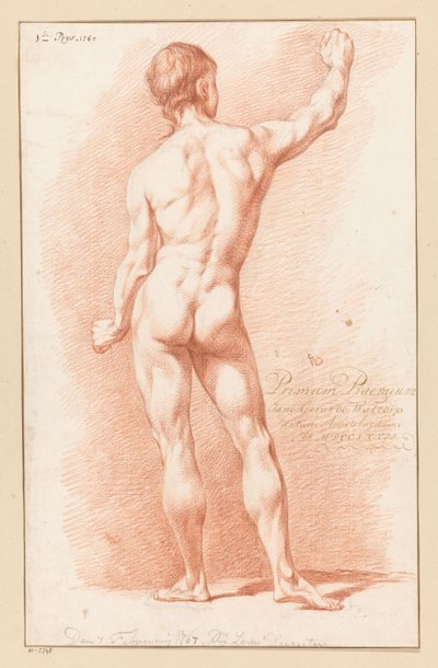 Standing Male Nude Seen from the Back (1st Prize 1767) by Jan Gerard Waldorp