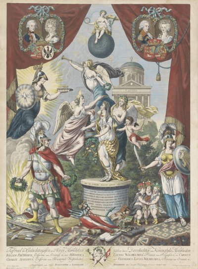 Allegory on the Marriages of the Son and Daughter of William V, 1790-1791 by Jan Gerritsz. Visser