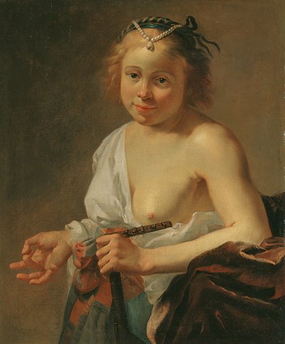 A Courtesan with a Lute by Jan Gerritsz. van Bronckhorst
